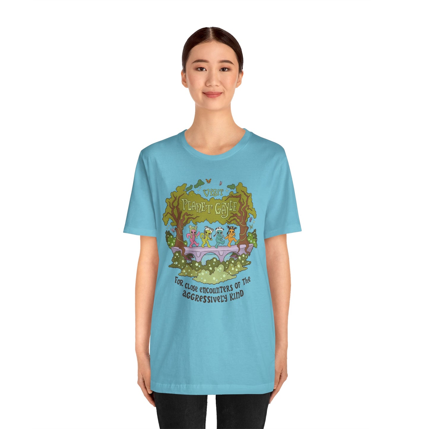 Visit Planet Gayle - Unisex Jersey Short Sleeve Tee - Turquoise