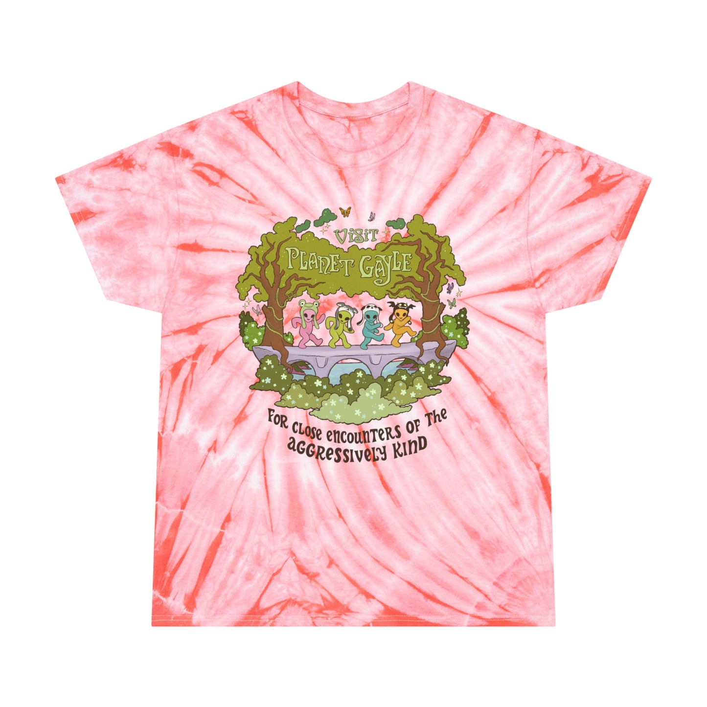 Visit Planet Gayle - Tie-Dye Tee Coral Cyclone