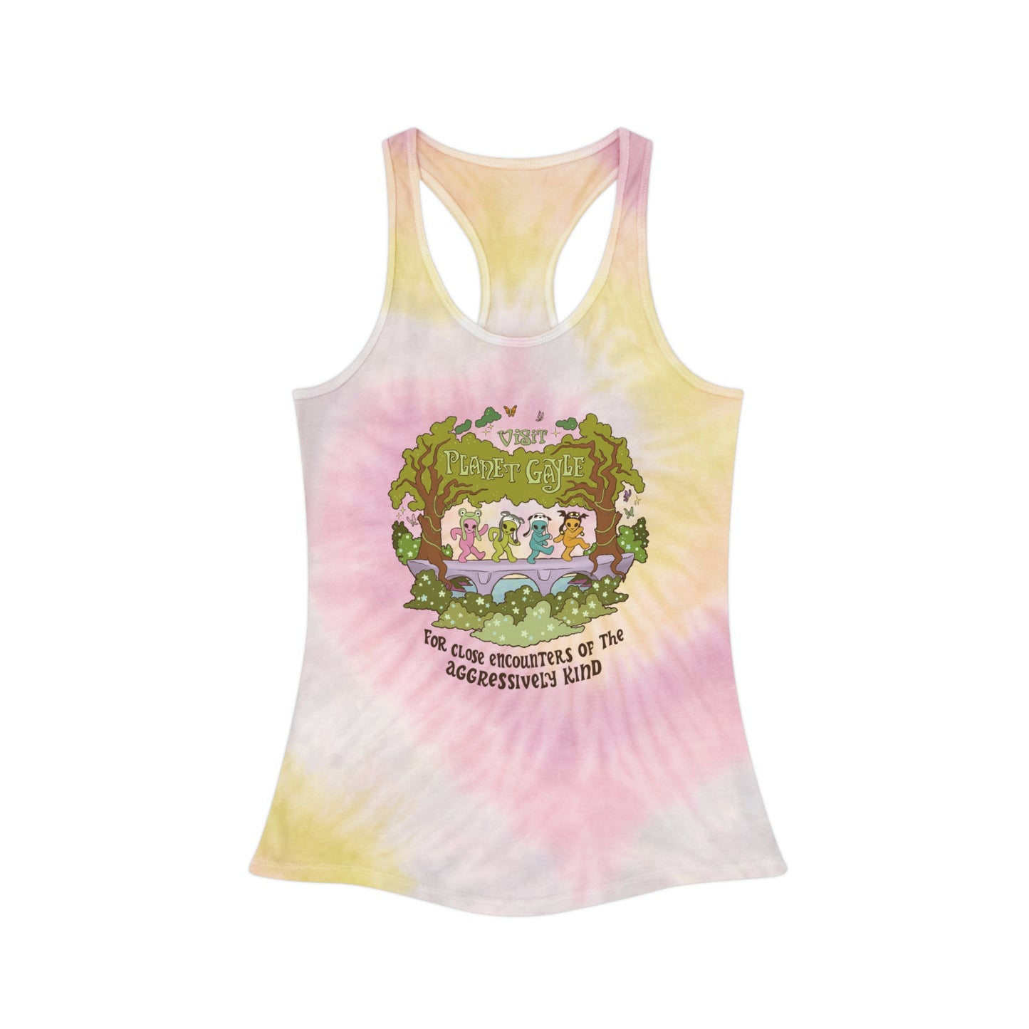 Visit Planet Gayle - Tie Dye Racerback Tank Top - Pink