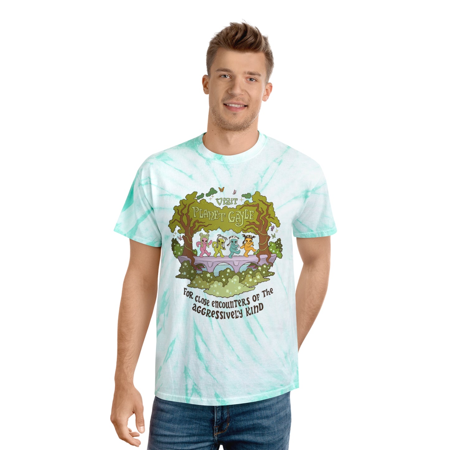 Visit Planet Gayle - Tie-Dye Tee Mint Cyclone