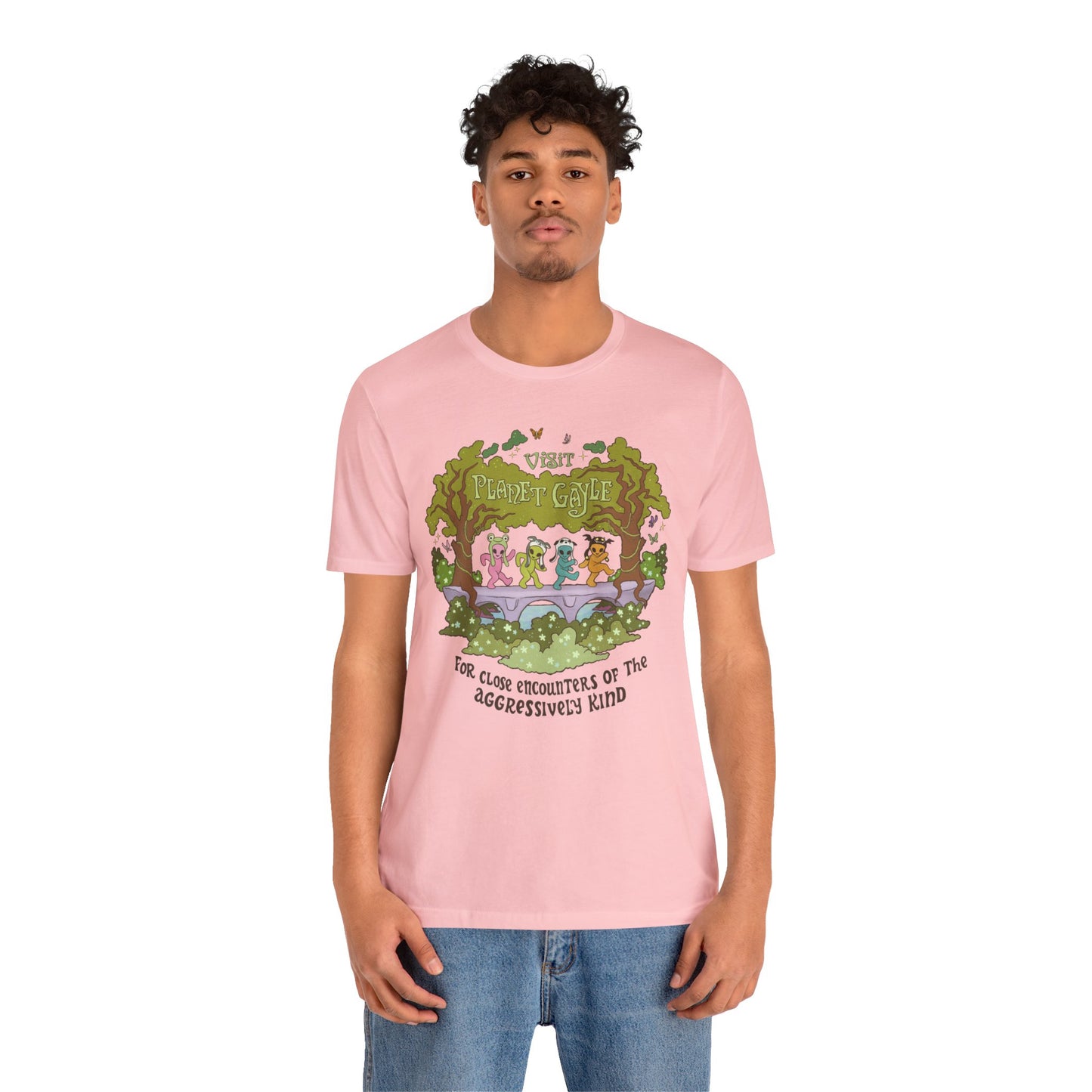 Visit Planet Gayle - Unisex Jersey Short Sleeve Tee - Pink